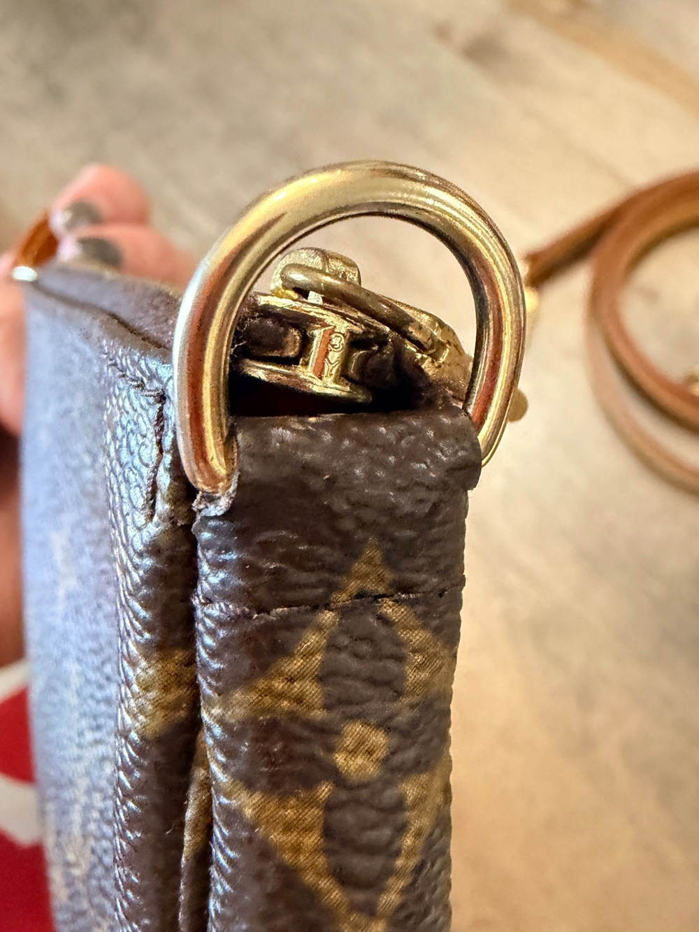 Louis Vuitton Monogram Mini Pochette with Vachetta Strap - Picture 6 of 14
